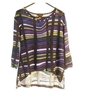 Multiples sweater asymmetrical colors stripes (546